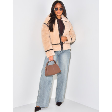 Oversized sheepskin jacket