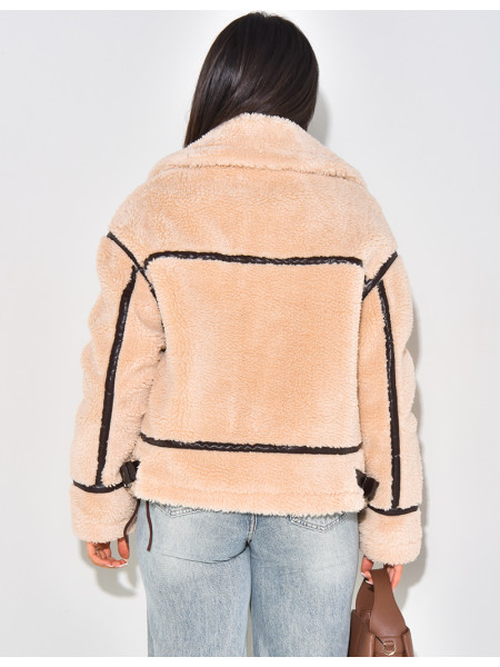 Oversized sheepskin jacket