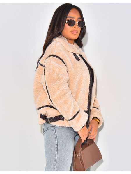 Oversized sheepskin jacket