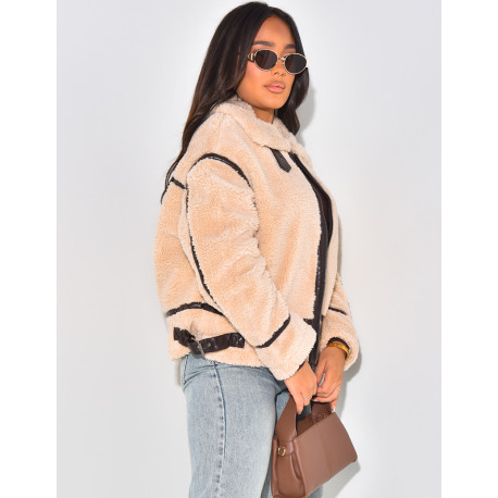 Oversized sheepskin jacket
