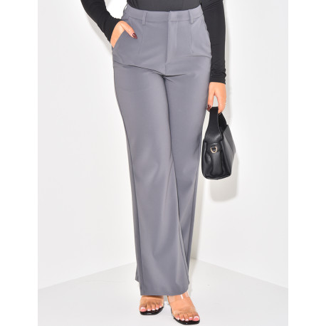 Straight-leg tailored trousers