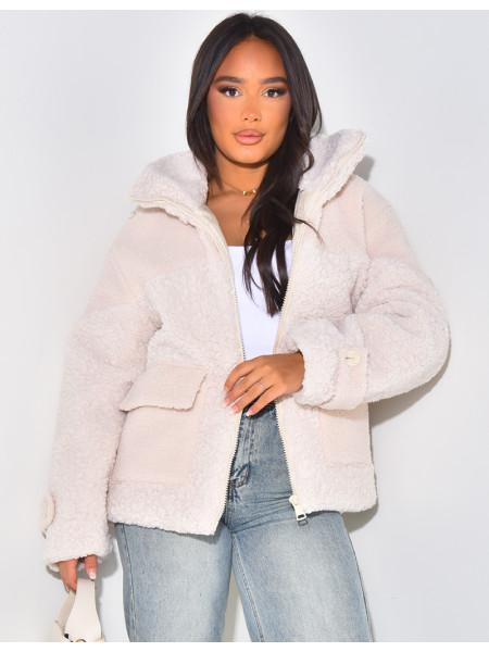 Doudoune oversize en peau de mouton