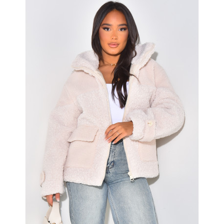 Doudoune oversize en peau de mouton