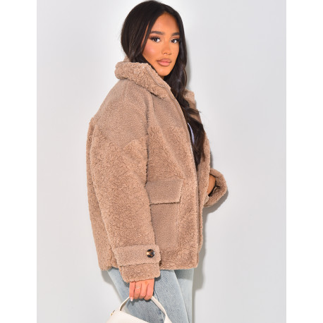 Doudoune oversize en peau de mouton