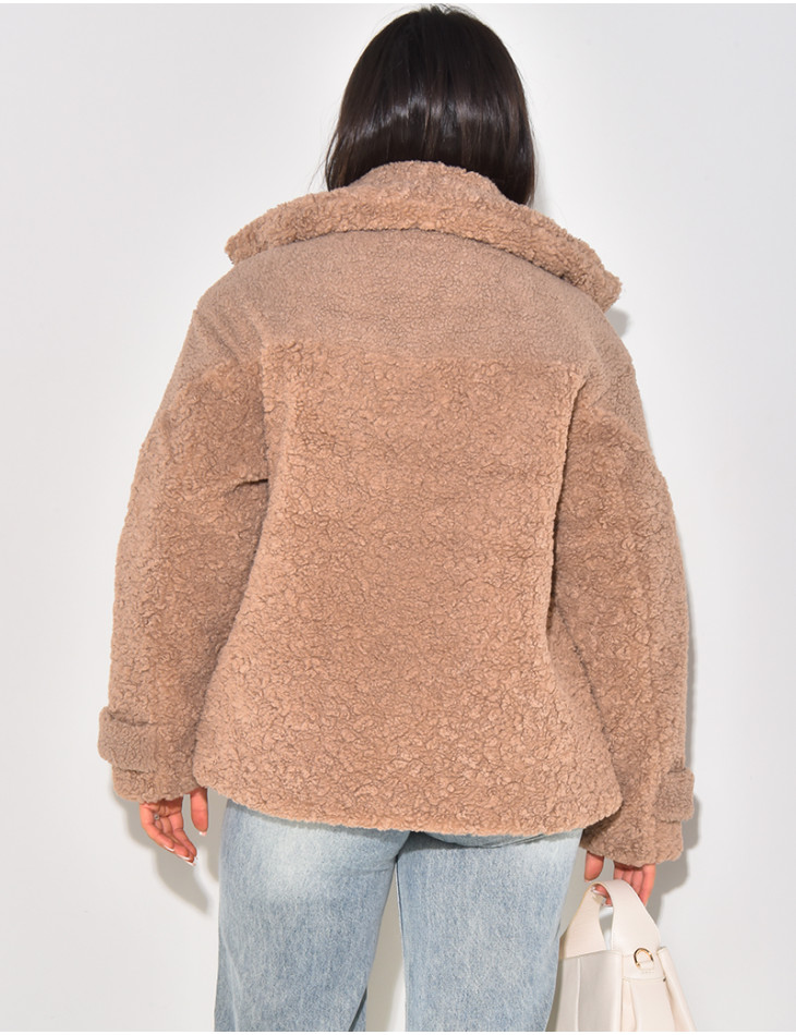 Doudoune oversize en peau de mouton
