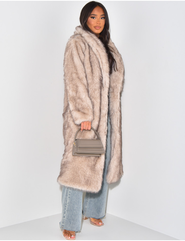 Manteau oversize à fourrure premium