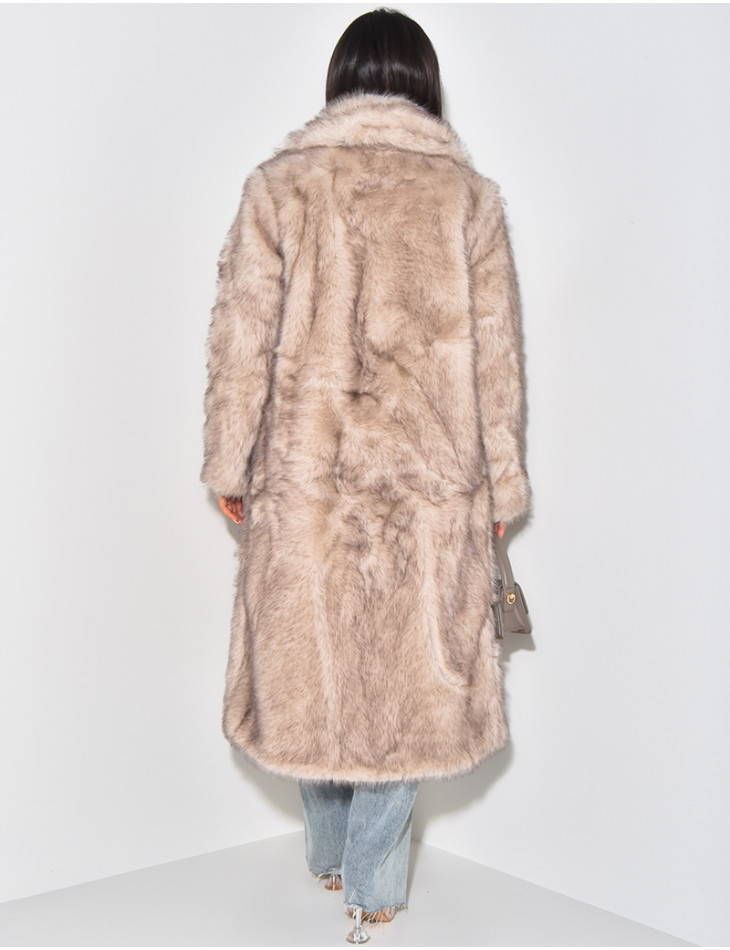 Manteau oversize à fourrure premium