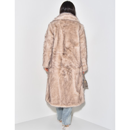 Manteau oversize à fourrure premium