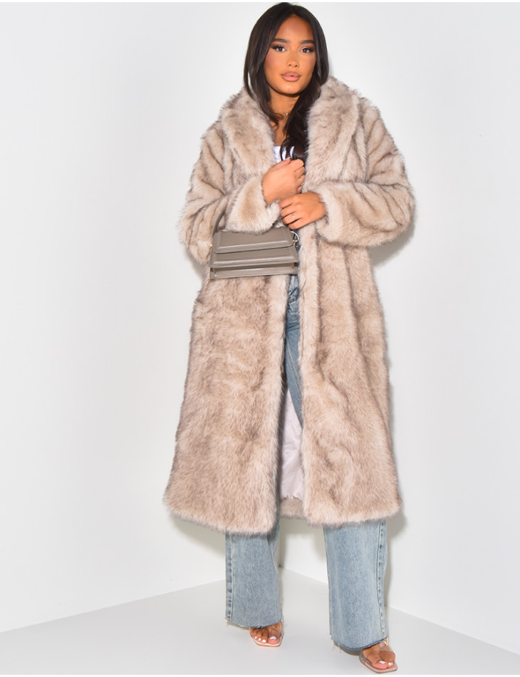 Manteau oversize à fourrure premium
