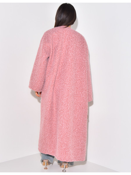 Manteau oversize en laine chiné