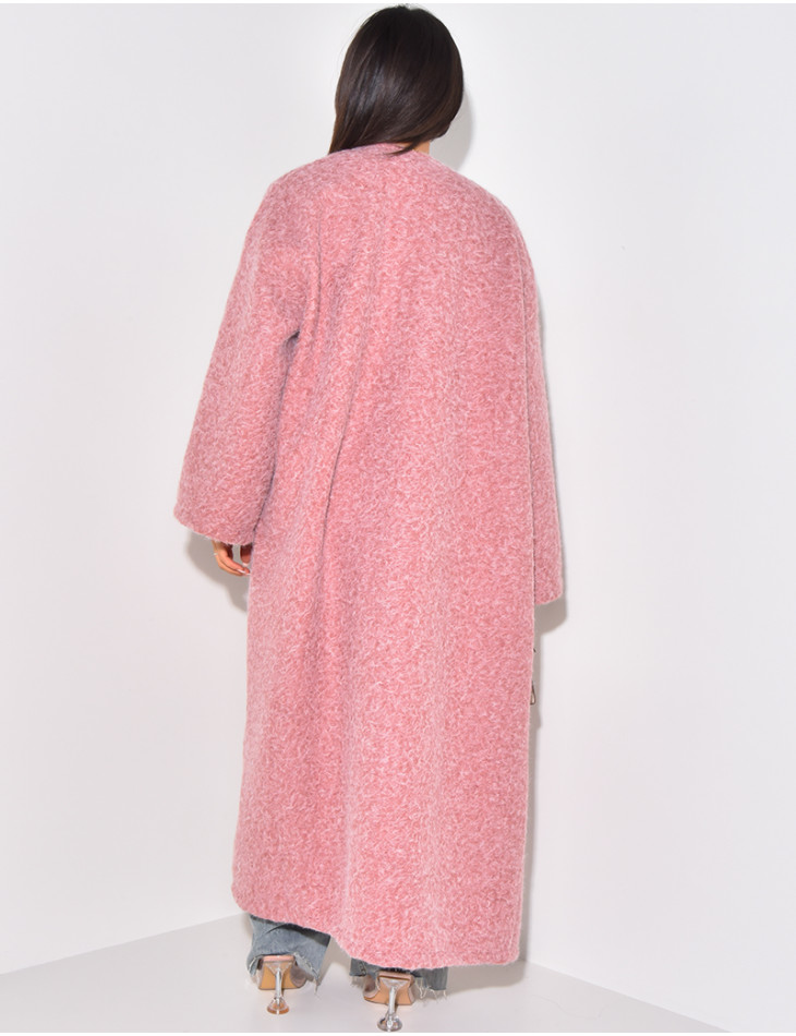 Manteau oversize en laine chiné