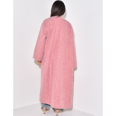 Manteau oversize en laine chiné