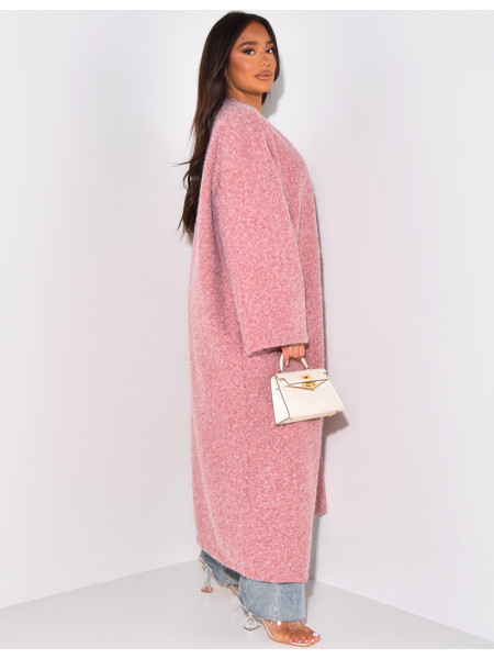 Manteau oversize en laine chiné