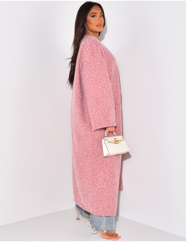 Manteau oversize en laine chiné