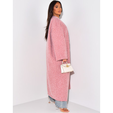 Manteau oversize en laine chiné