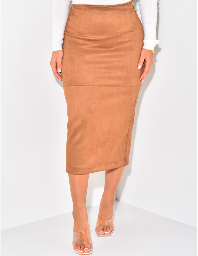 Jupe taille haute longue en...