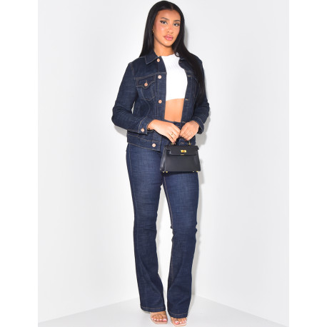 Veste en jeans bleu brut