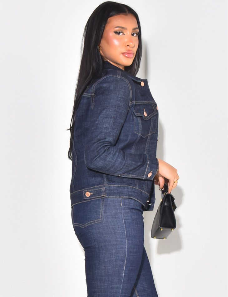 Veste en jeans bleu brut