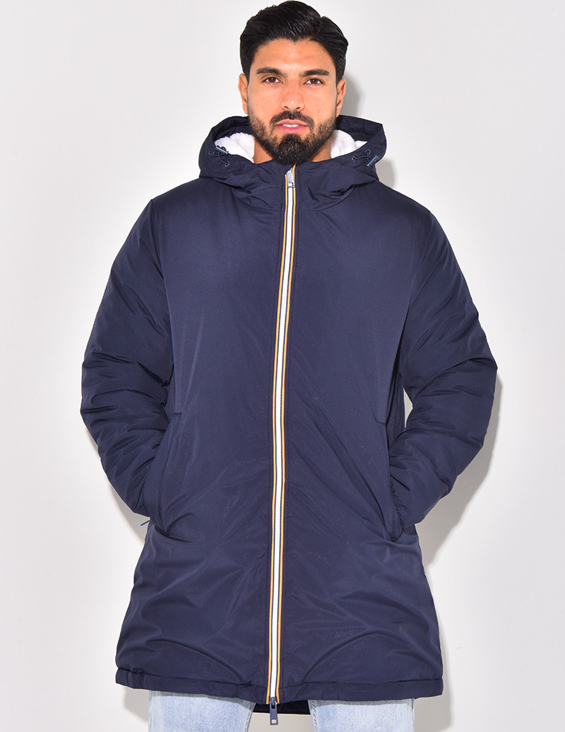 Doudoune longue bleu shop