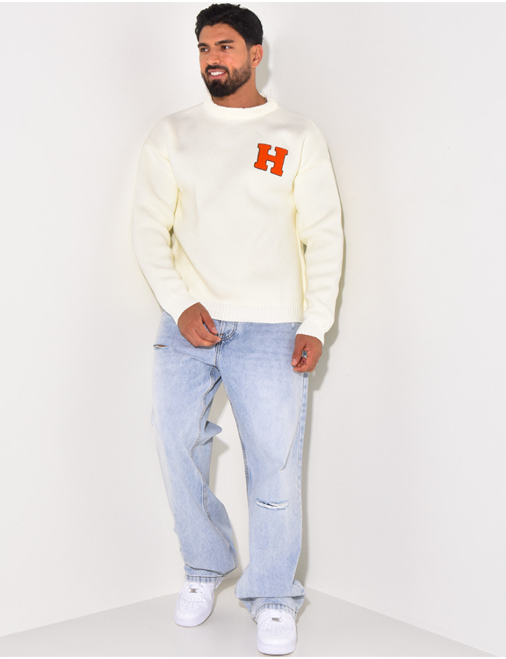 Pull épais avec la lettre H