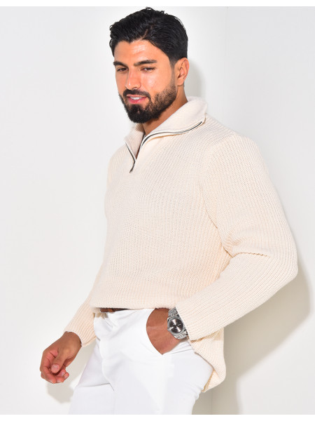 Pull en laine col à zip