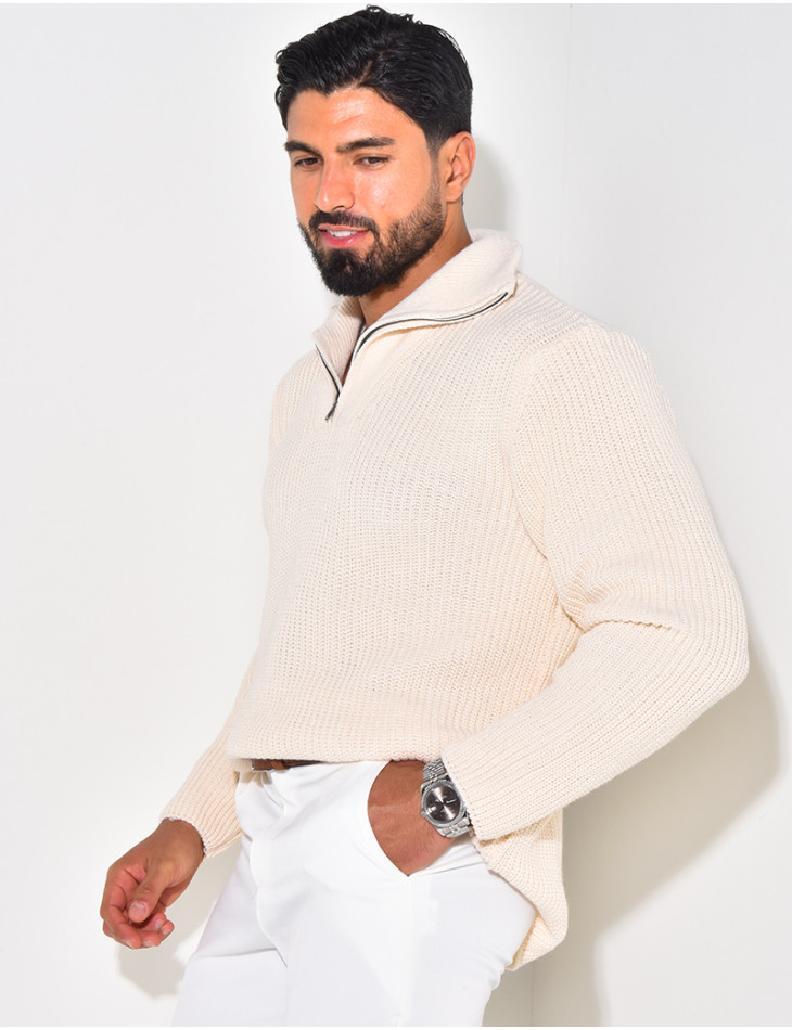 Pull en laine col à zip