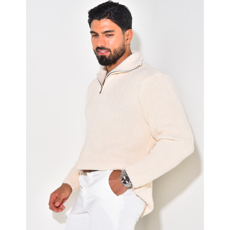 Pull en laine col à zip