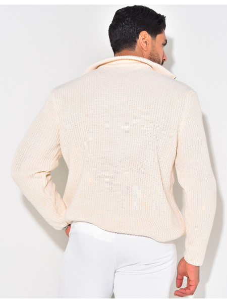 Pull en laine col à zip
