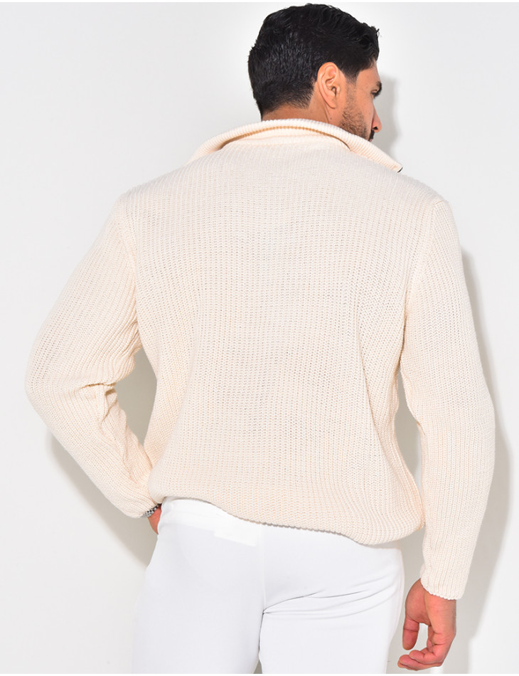 Pull en laine col à zip