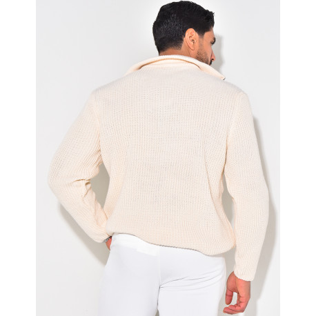 Pull en laine col à zip