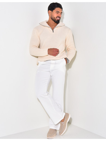 Pull en laine col à zip