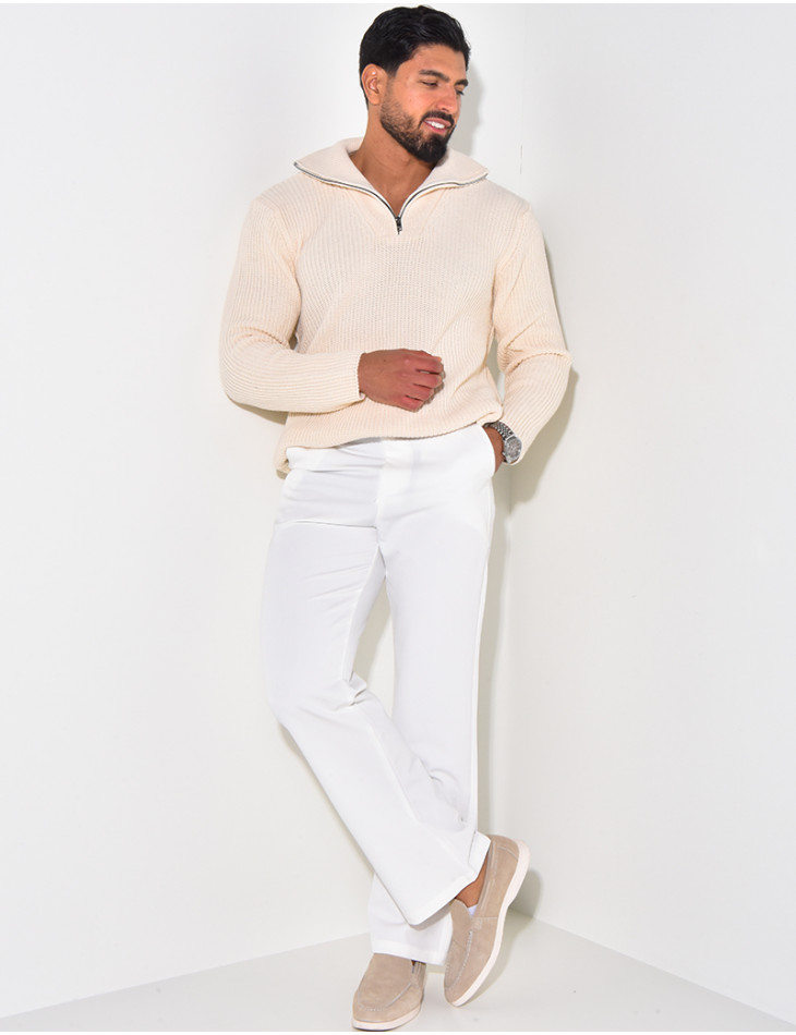 Pull en laine col à zip