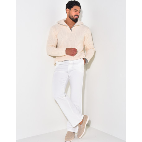 Pull en laine col à zip