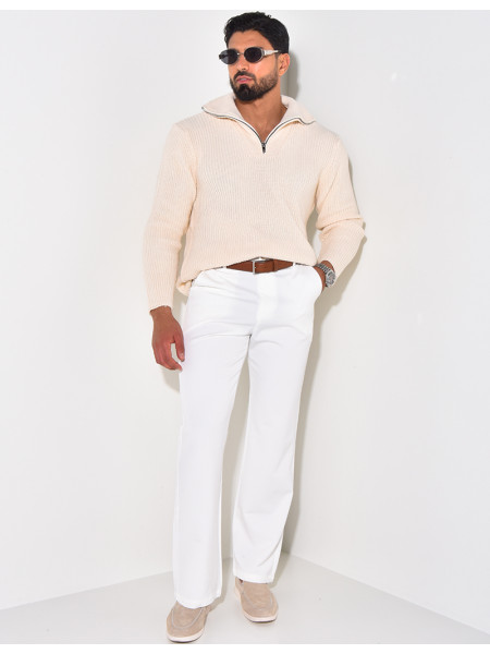 Pull en laine col à zip