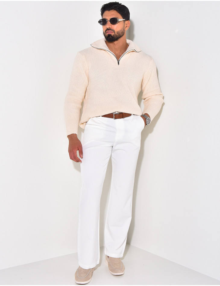 Pull en laine col à zip