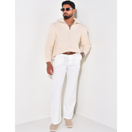 Pull en laine col à zip