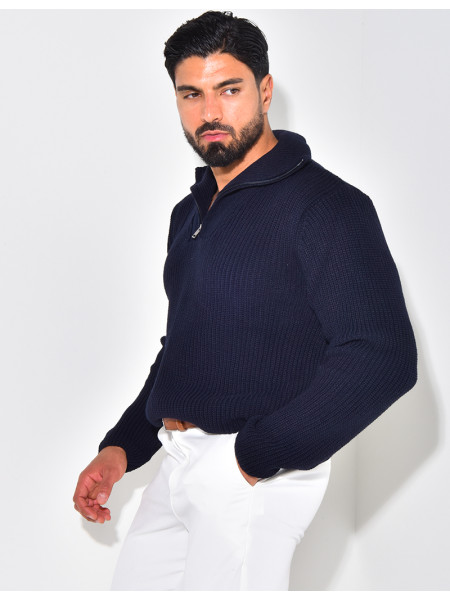 Pullover mit Reißverschlusskragen