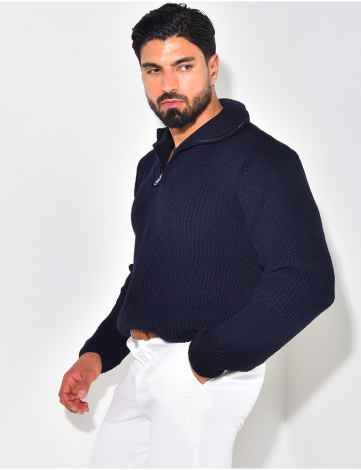 Pullover mit Reißverschlusskragen