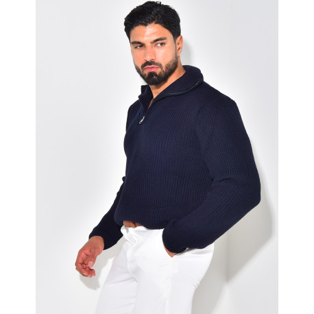 Pullover mit Reißverschlusskragen