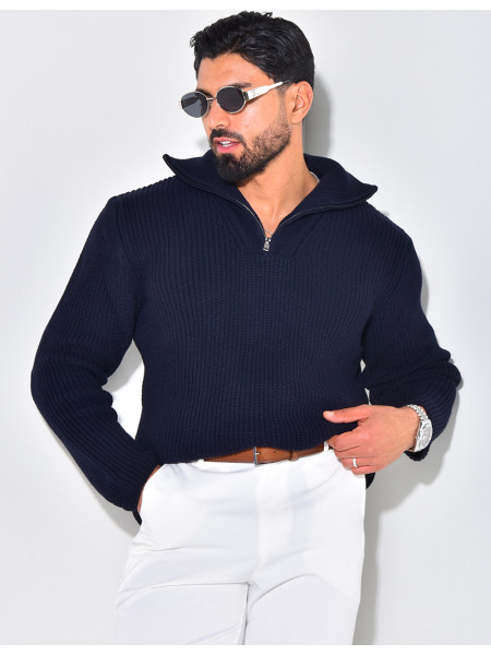 Pullover mit Reißverschlusskragen