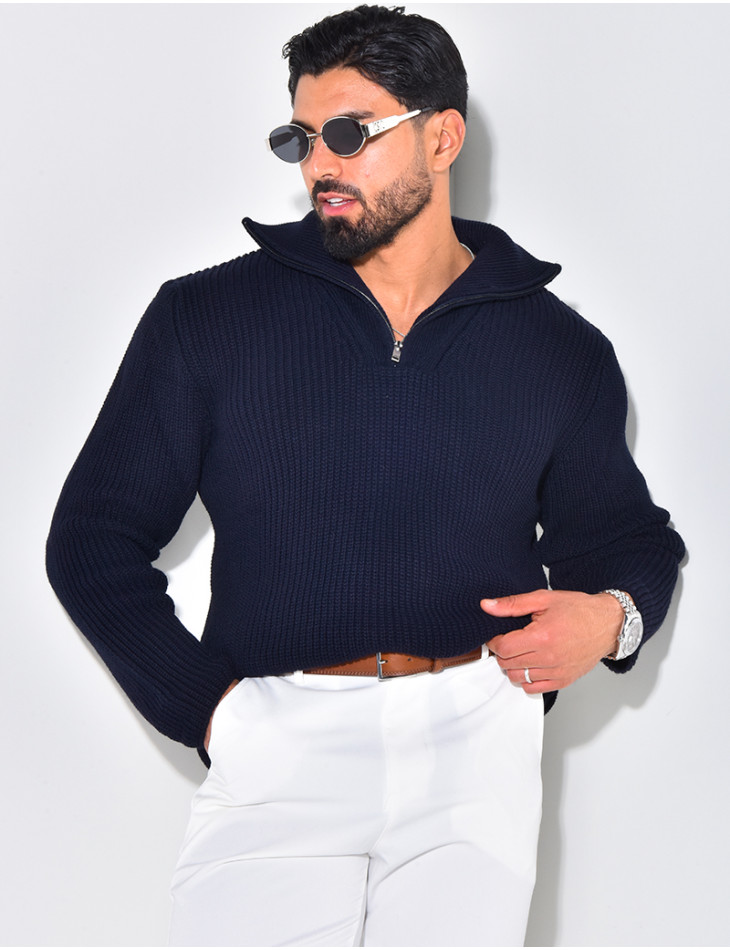 Pullover mit Reißverschlusskragen
