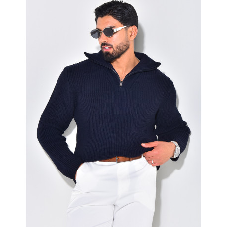 Pullover mit Reißverschlusskragen