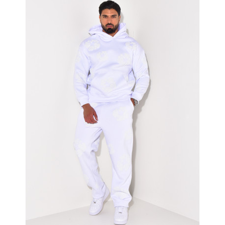 Ensemble de jogging pantalon et sweat imprimé floral