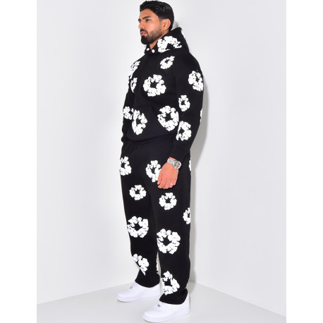Ensemble de jogging pantalon et sweat imprimé floral