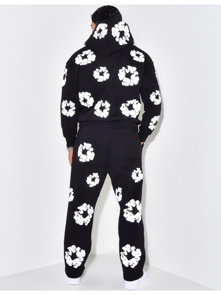 Ensemble de jogging pantalon et sweat imprimé floral