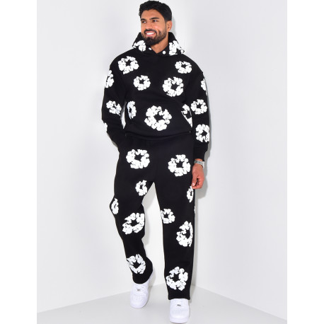 Ensemble de jogging pantalon et sweat imprimé floral