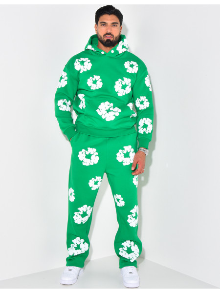 Ensemble de jogging pantalon et sweat imprimé floral