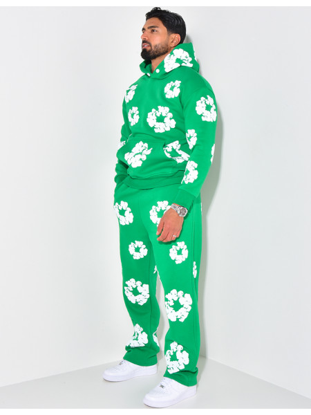 Ensemble de jogging pantalon et sweat imprimé floral