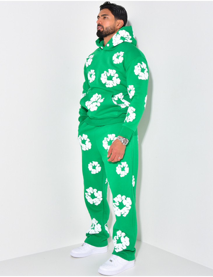Ensemble de jogging pantalon et sweat imprimé floral