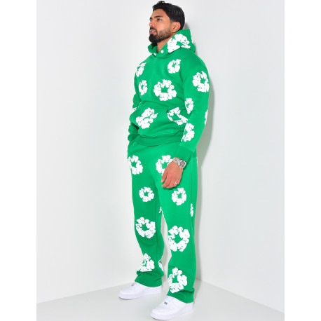 Ensemble de jogging pantalon et sweat imprimé floral